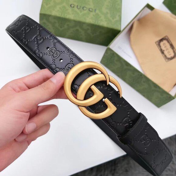 Gucci Marmont Belt - Black New Embossed - Picture 1 of 7